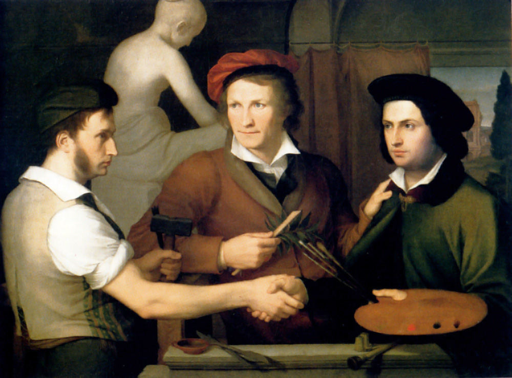 the brothers schadow with the sculptor thorvaldsen